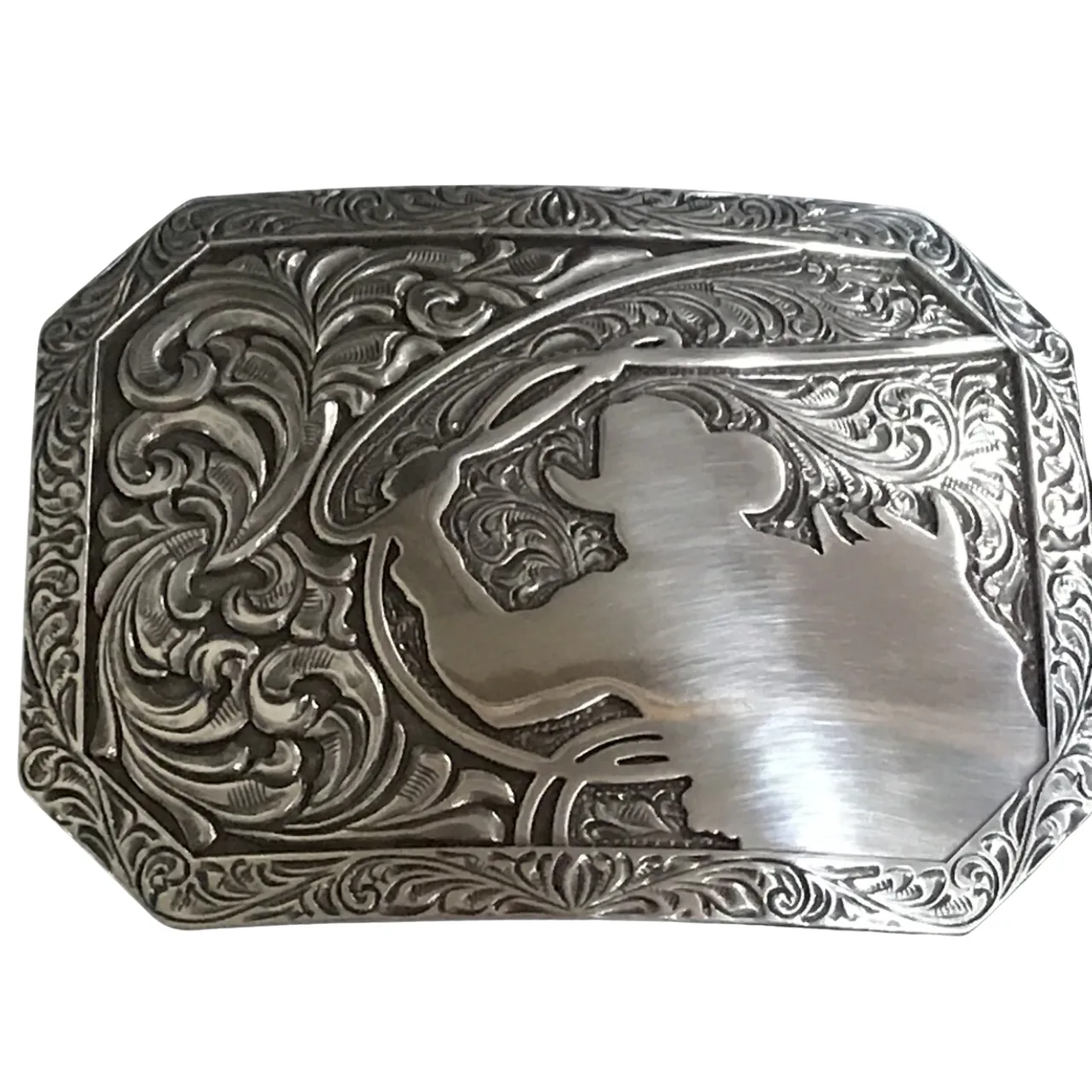 Nocona Rectangle Stamped Edge Cowboy Roping LASRP