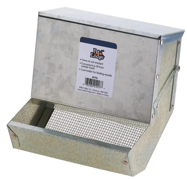 Metal Small Animal Feeder with Lid