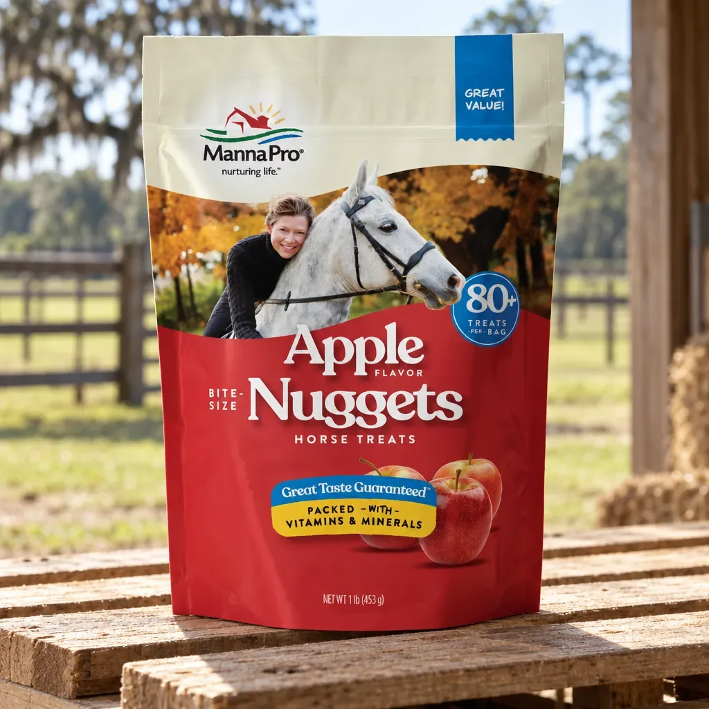 Manna Pro Bite-Size Nuggets Horse Treats, Apple, 1 lb, rural Northwest Florida