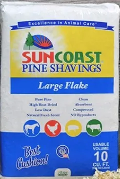 SUNCOAST Pine Shavings Bedding Large Flake
