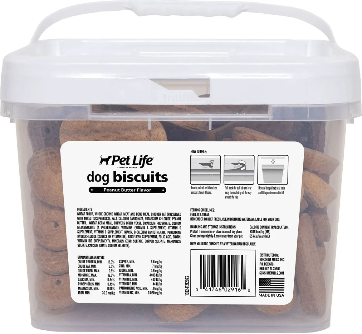 Pet Life Dog Biscuits Bucket, Peanut Butter, 6 lb