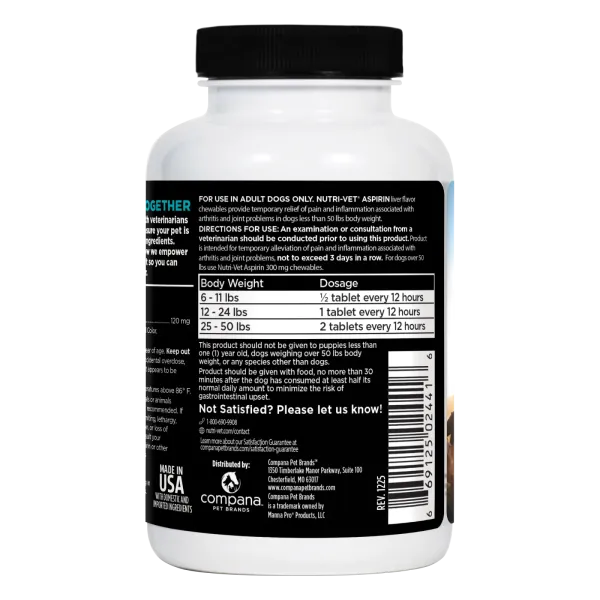 Nutri-Vet Aspirin for Dogs - 120mg