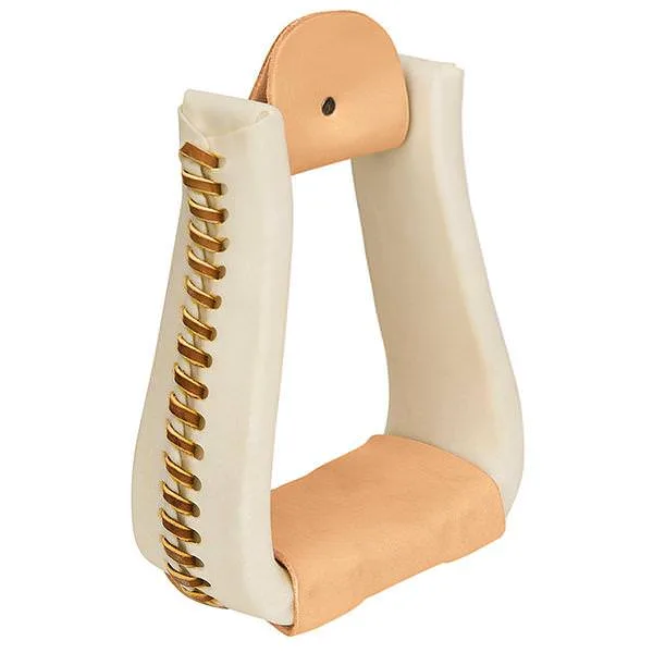 Weaver Leather Rawhide Leather Covered Stirrups, Roper