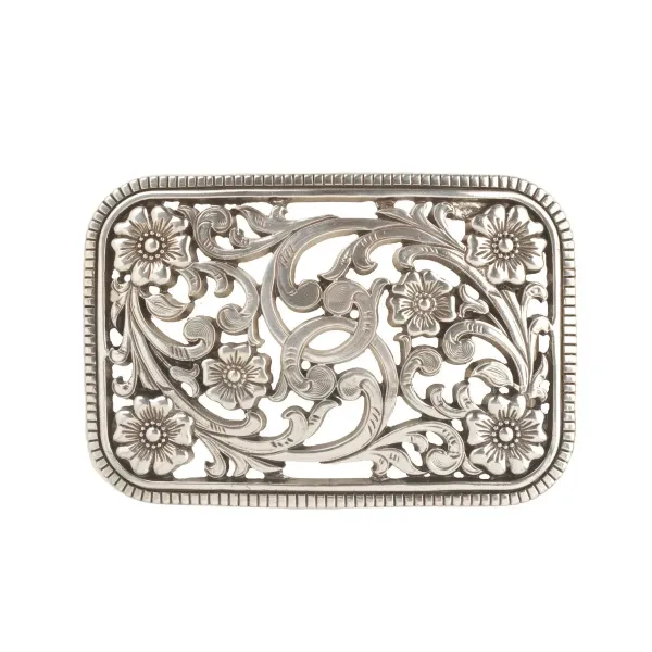 Nocona Ladies Rectangle Buckle Floral Filigree