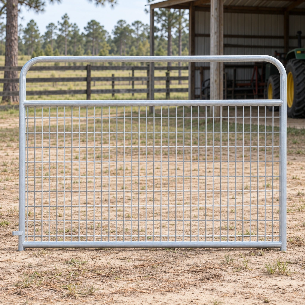Alligator Brand Galvanized 2 x 4 Wire-Filled Round Corner Gate