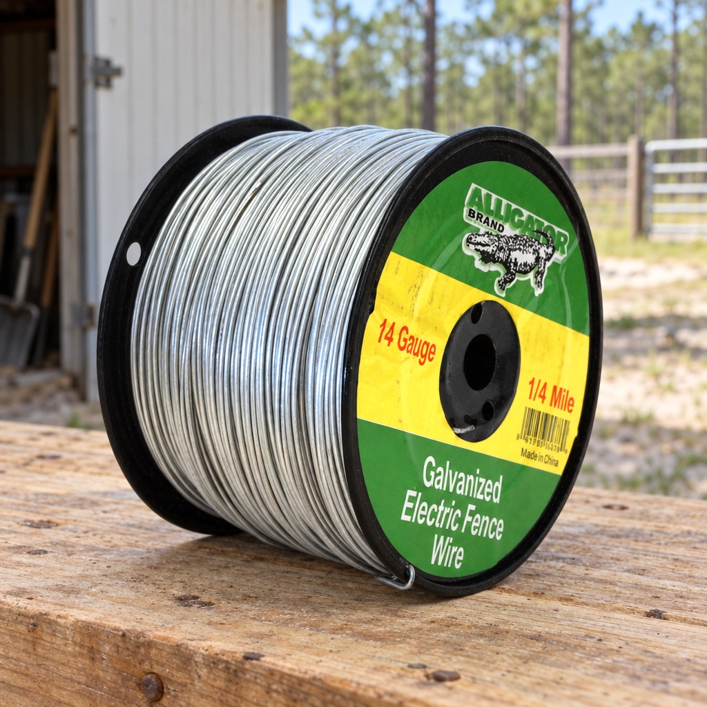 Alligator Brand 14-Gauge Galvanized Electric Fence Wire, 1/4 Mile