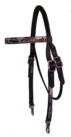 Triple E Realtree Camouflage Browband Headstall with Snaps in Black