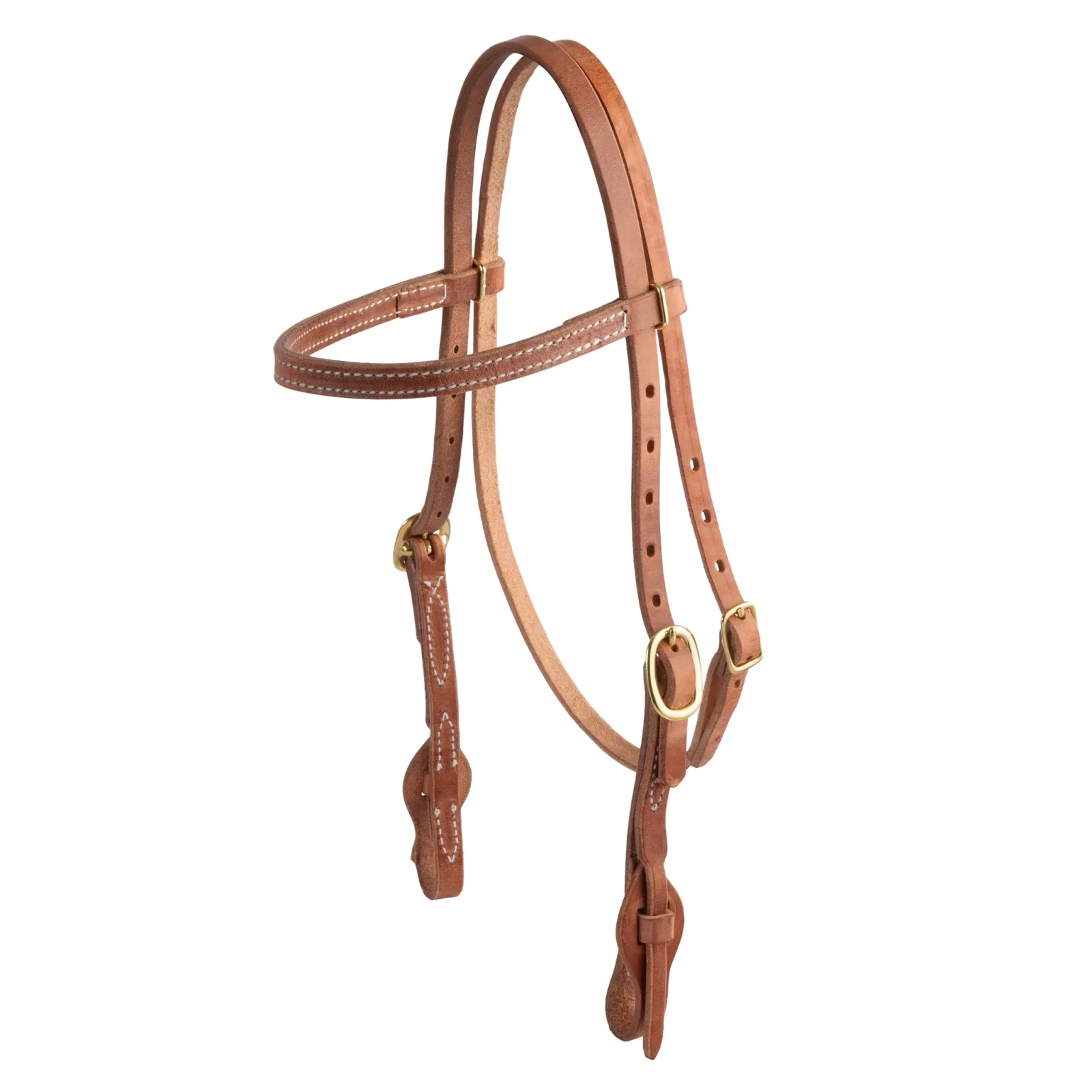 Weaver Leather Hermann Oak Harness Leather Quick Change Headstall with Leather Tab Ends