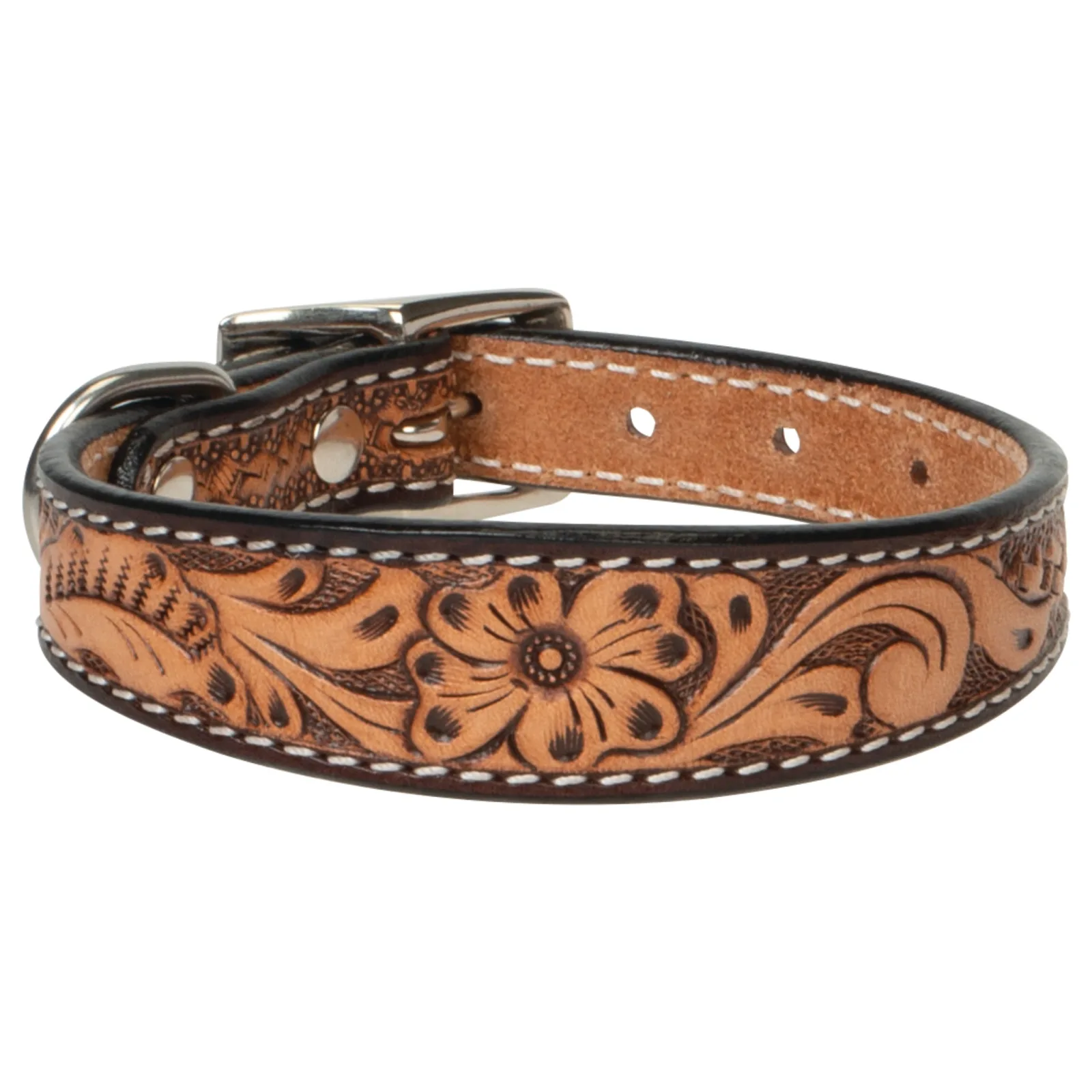 Weaver Leather Floral Tooled Leather Dog Collar