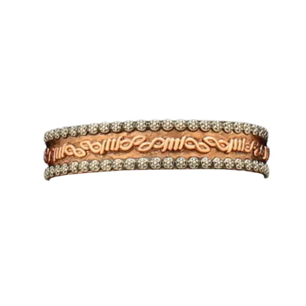 M&F Western Men's Silver Strike Barbwire Copper Cuff Bracelet