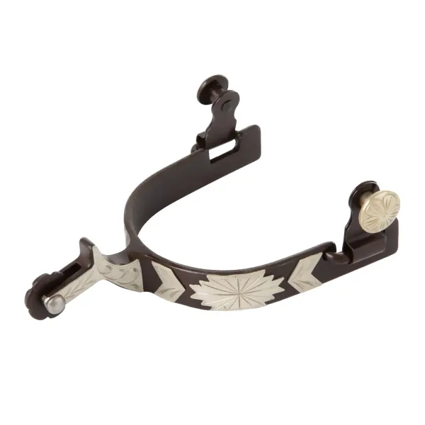 Men's Chap Guard Spurs with Engraved German Silver Trim