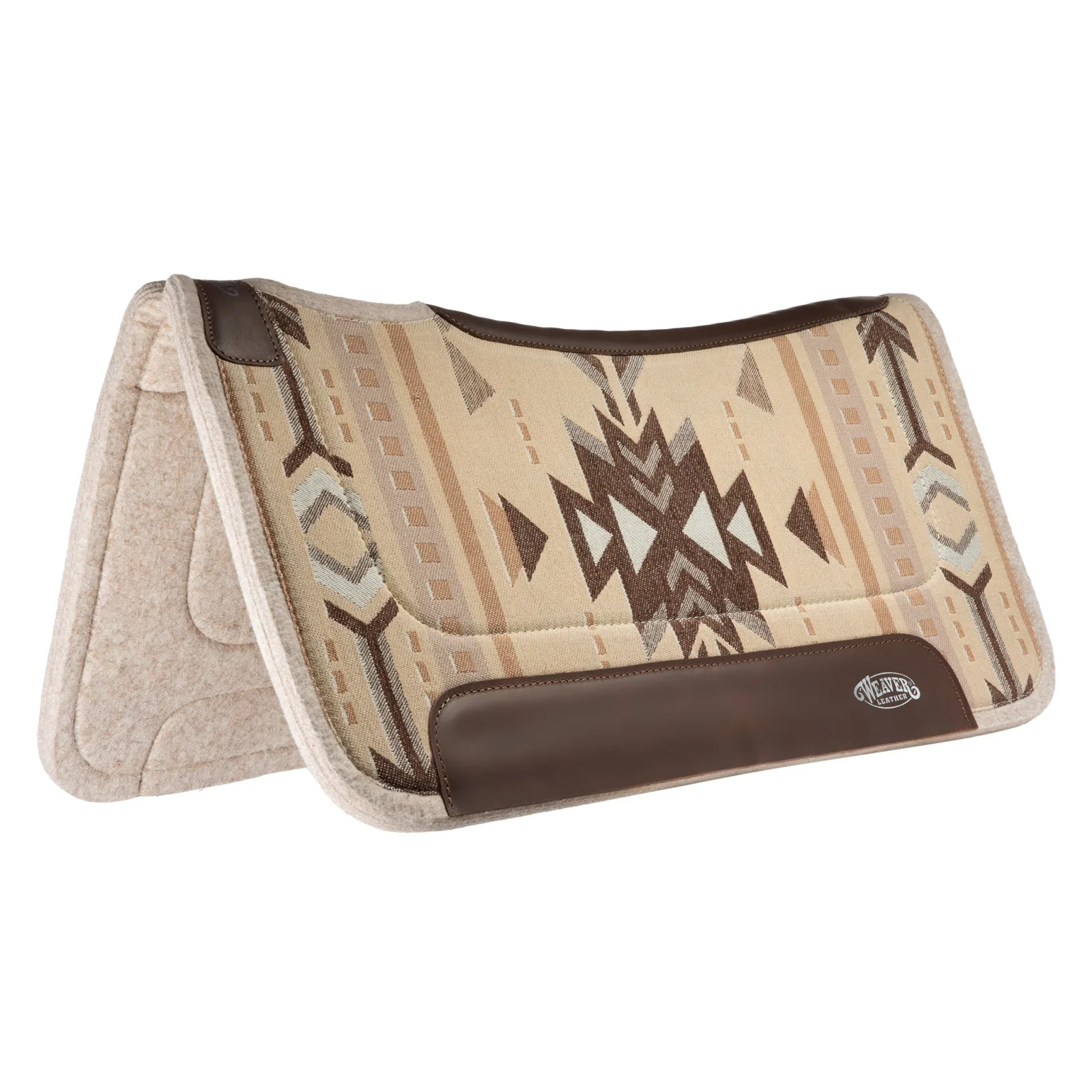 Weaver Leather All Purpose Contoured Wool Blend Felt Saddle Pad in Santa Fe Beige/Brown