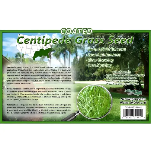 Alligator Brand Centipede Grass Seed, Coated