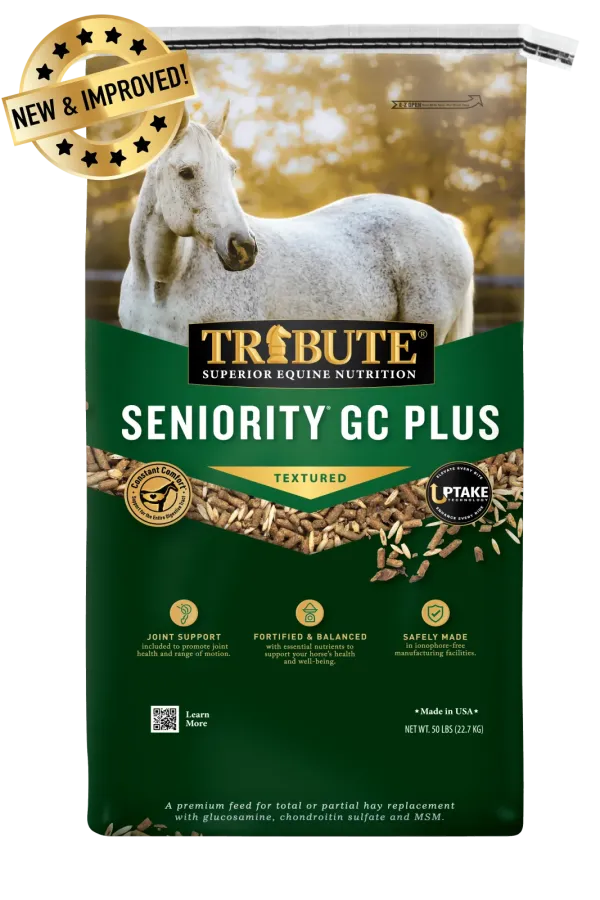 Seniority GC Plus Horse Feed, Textured, Hay Replacement Feed with Joint Support