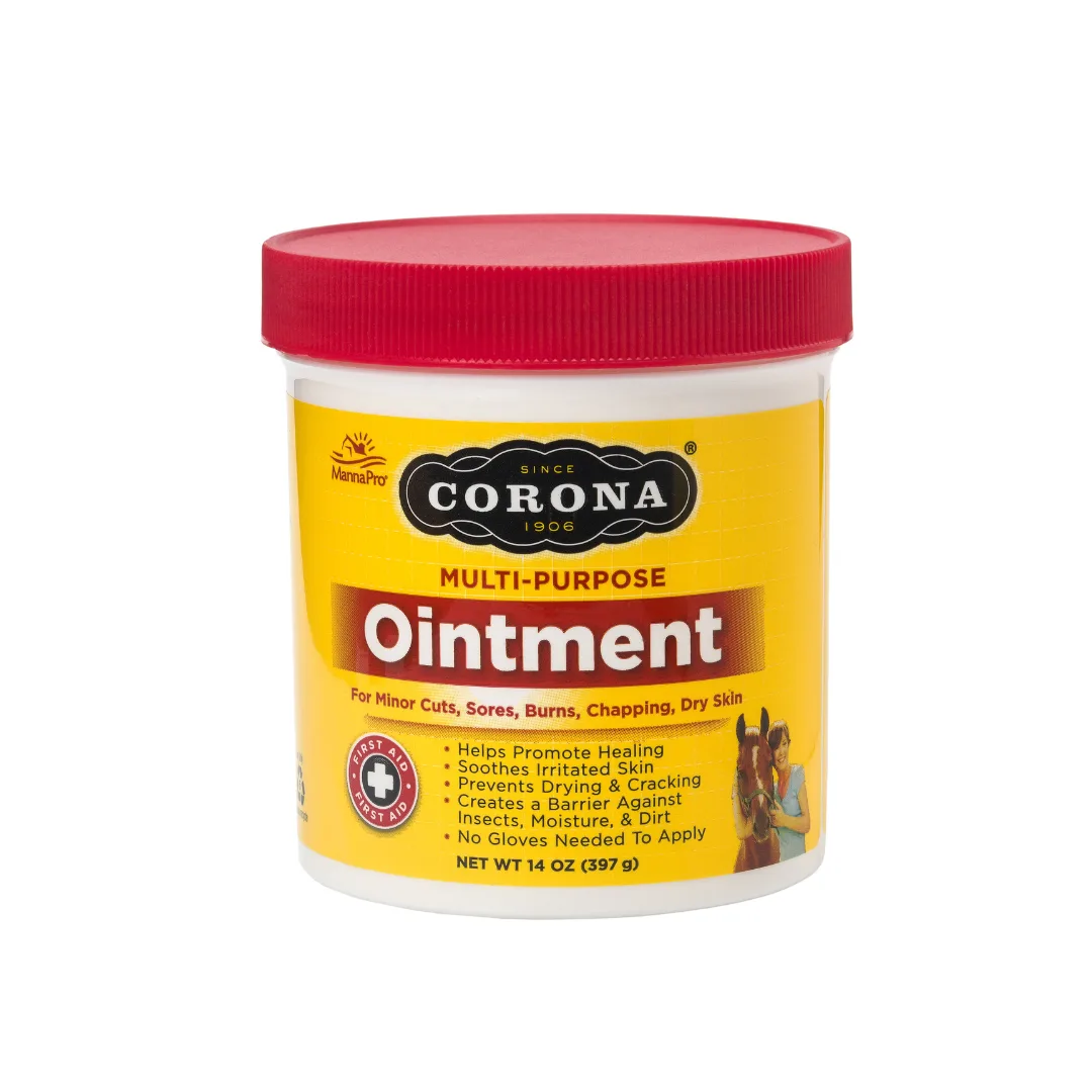 Corona Multi-Purpose Ointment 14 oz jar with red lid, front view
