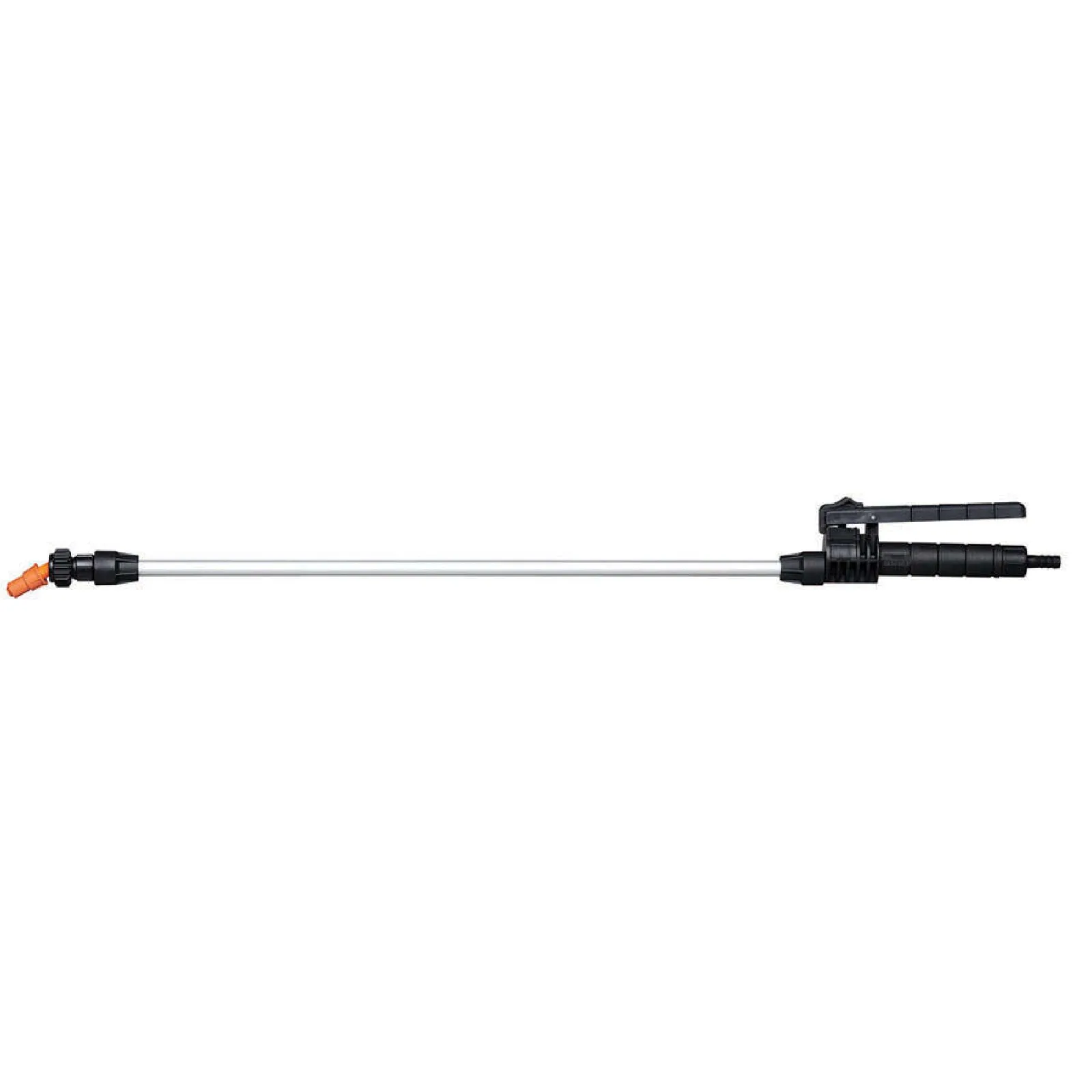 TriggerJet spray gun with a 21 inch aluminum wand, black trigger handle, black elbow and orange X18 tip on a white background