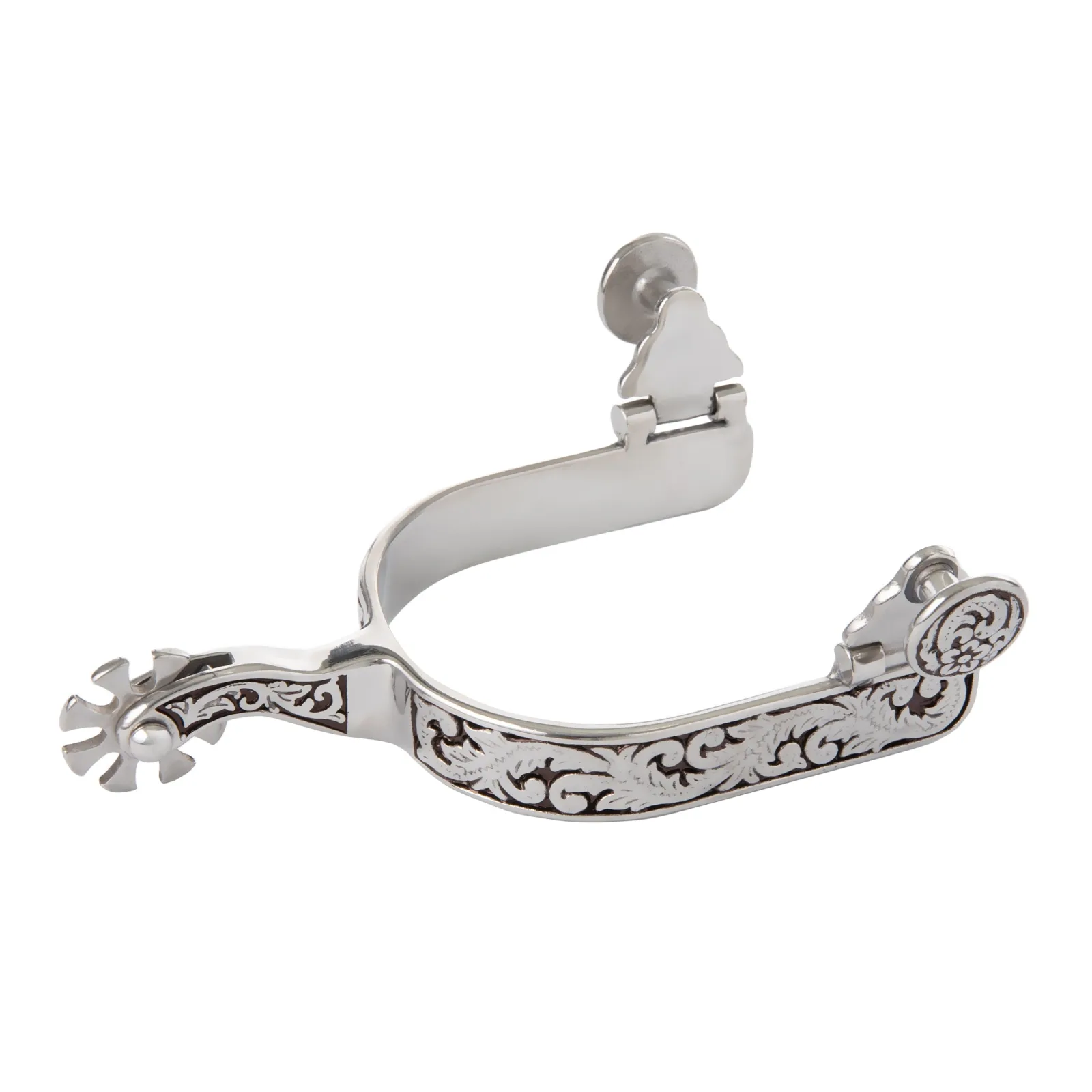 Weaver Leather Men's Spurs with Engraved Band and Black Background