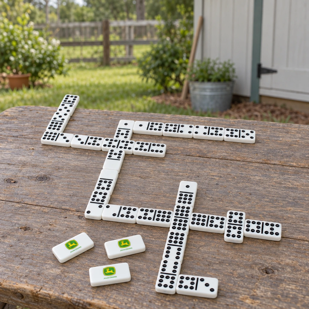 John Deere Double 9 Dominoes Set