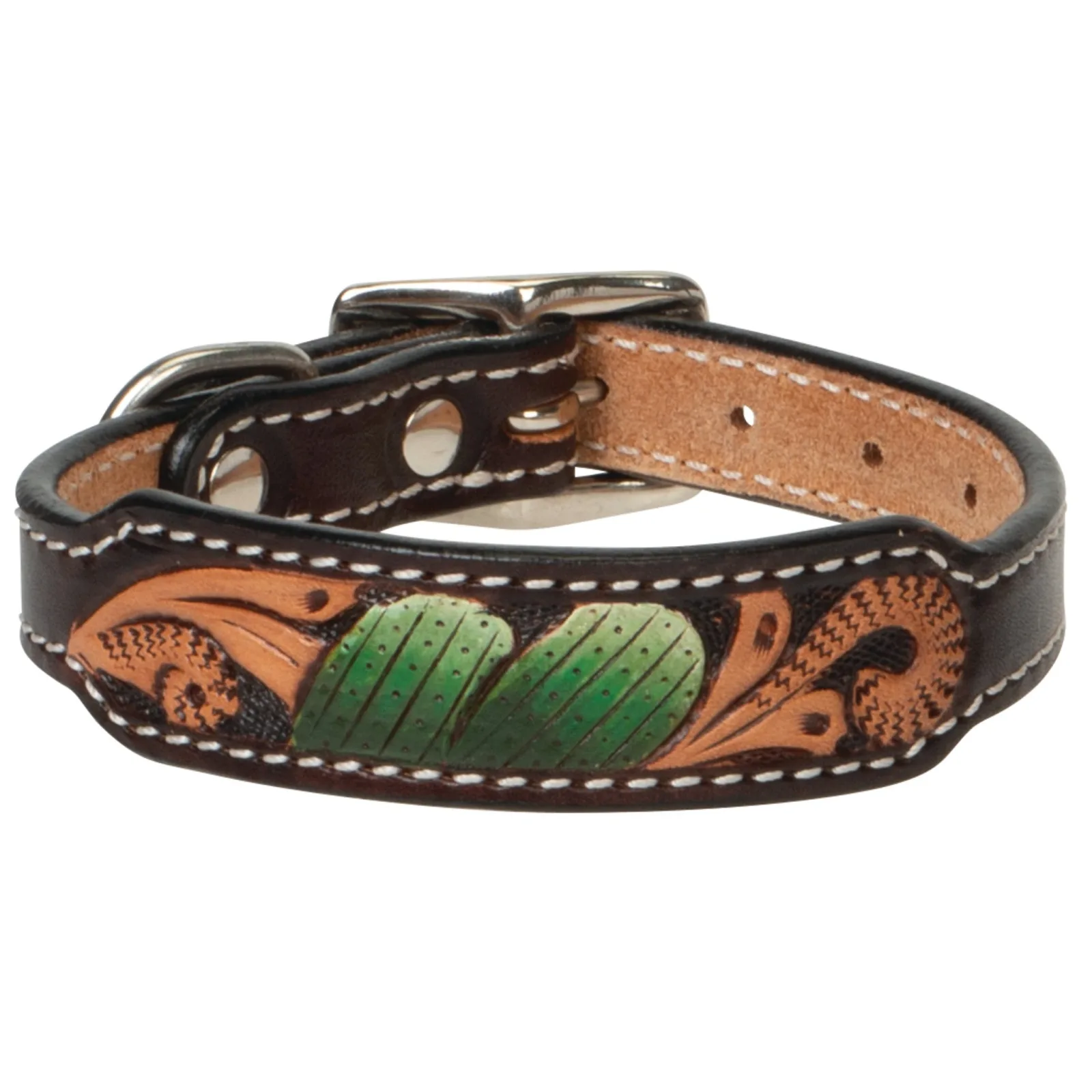 Weaver Leather Painted Cactus Leather Dog Collar