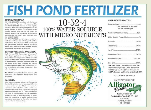 Alligator Brand Fish Pond Fertilizer 10-52-4