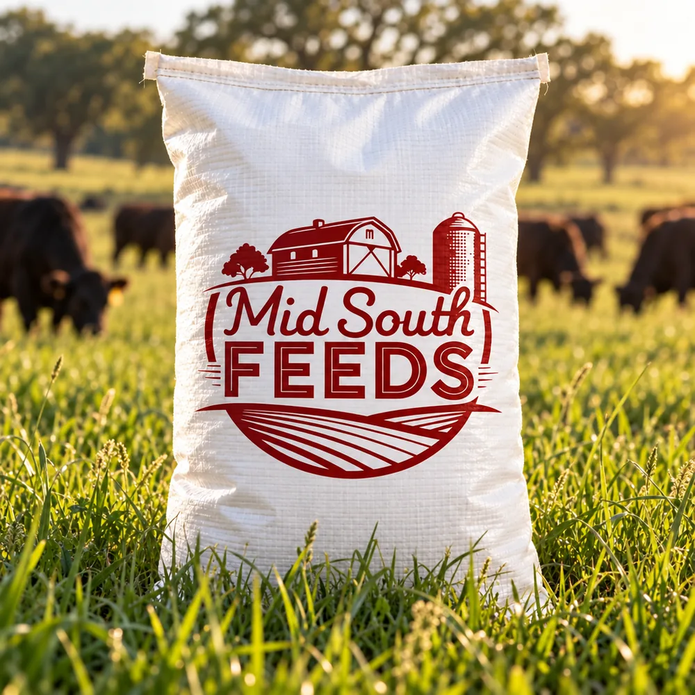 Hi-Mag Grazing Mineral with lush pasture in the background