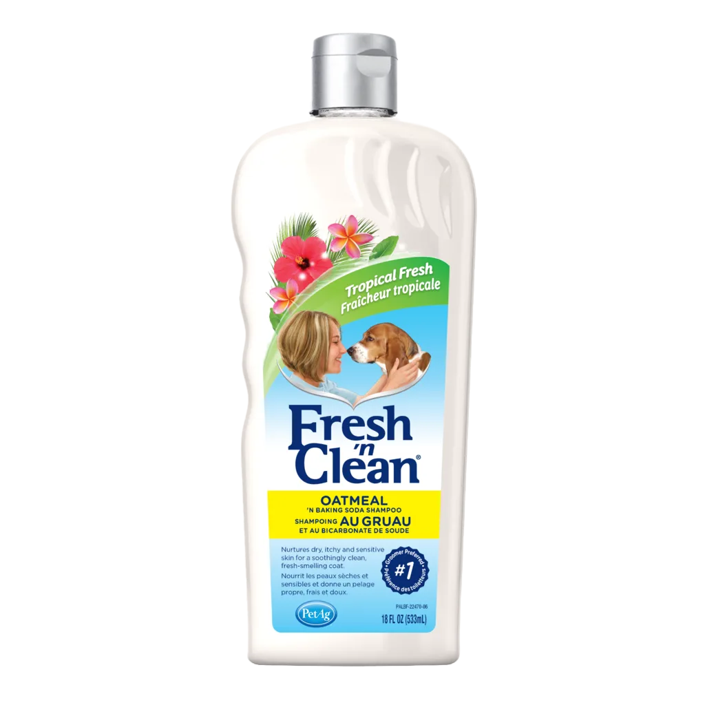 PetAg Fresh 'n Clean Oatmeal 'n Baking Soda Shampoo, Tropical Fresh Scent, 18 oz