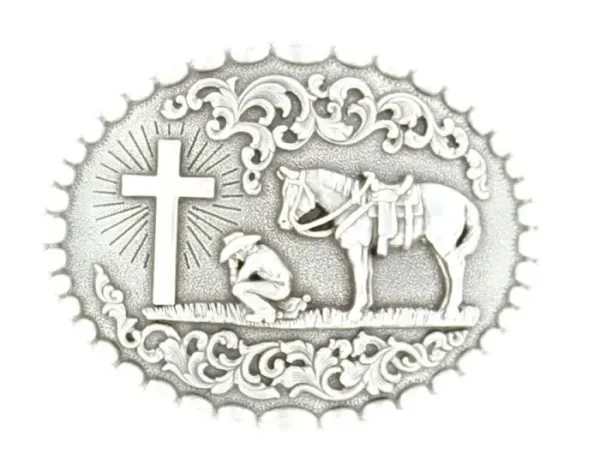Nocona Mens Oval Cowboy Prayer Buckle