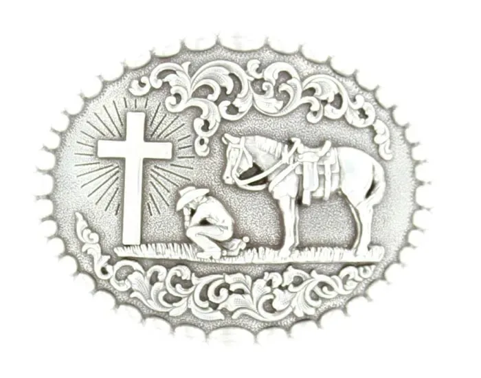 Nocona Mens Oval Cowboy Prayer Buckle