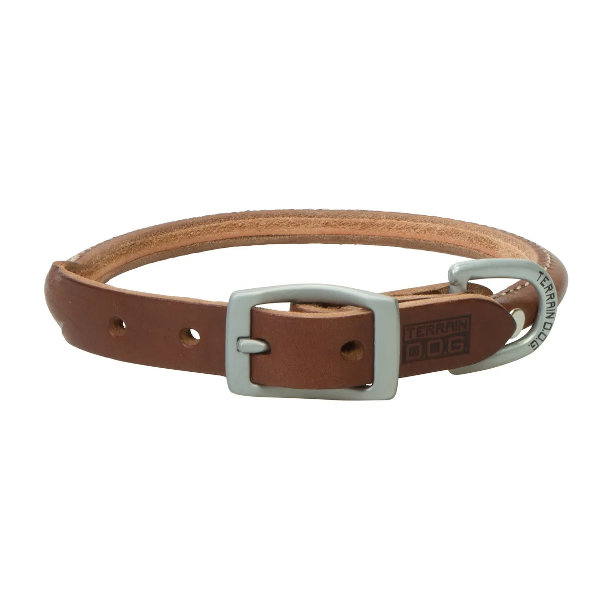 Weaver Leather Bridle Leather Rolled Dog Collar, Brown