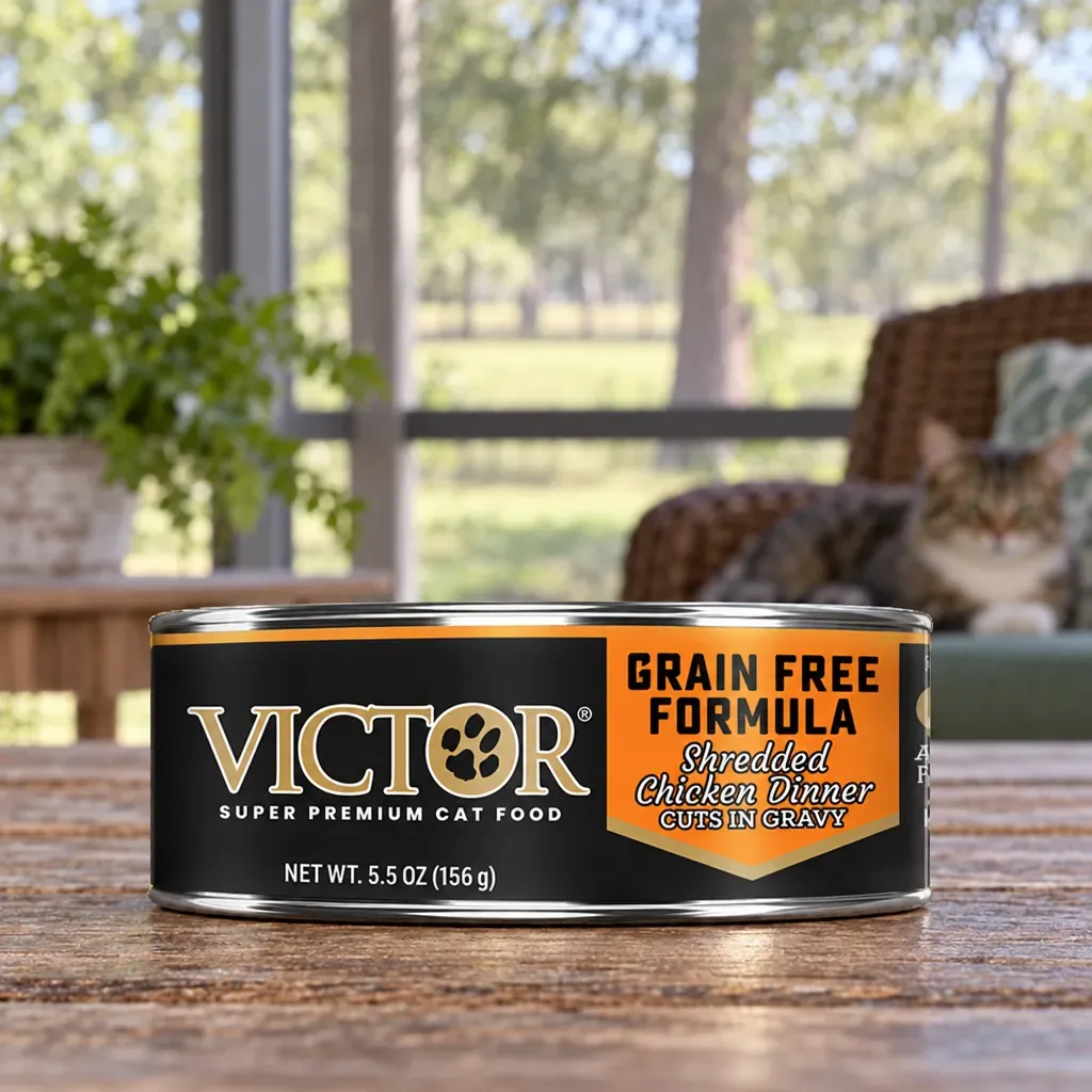VICTOR Grain Free Shredded Chicken Dinner Cuts in Gravy Cat Food, 5.5 oz, rural Northwest Florida