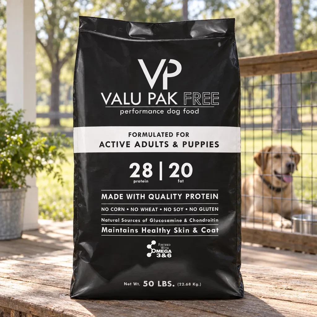 Valu-Pak FREE 28/20 Dog Food, 50 lb, rural Northwest Florida