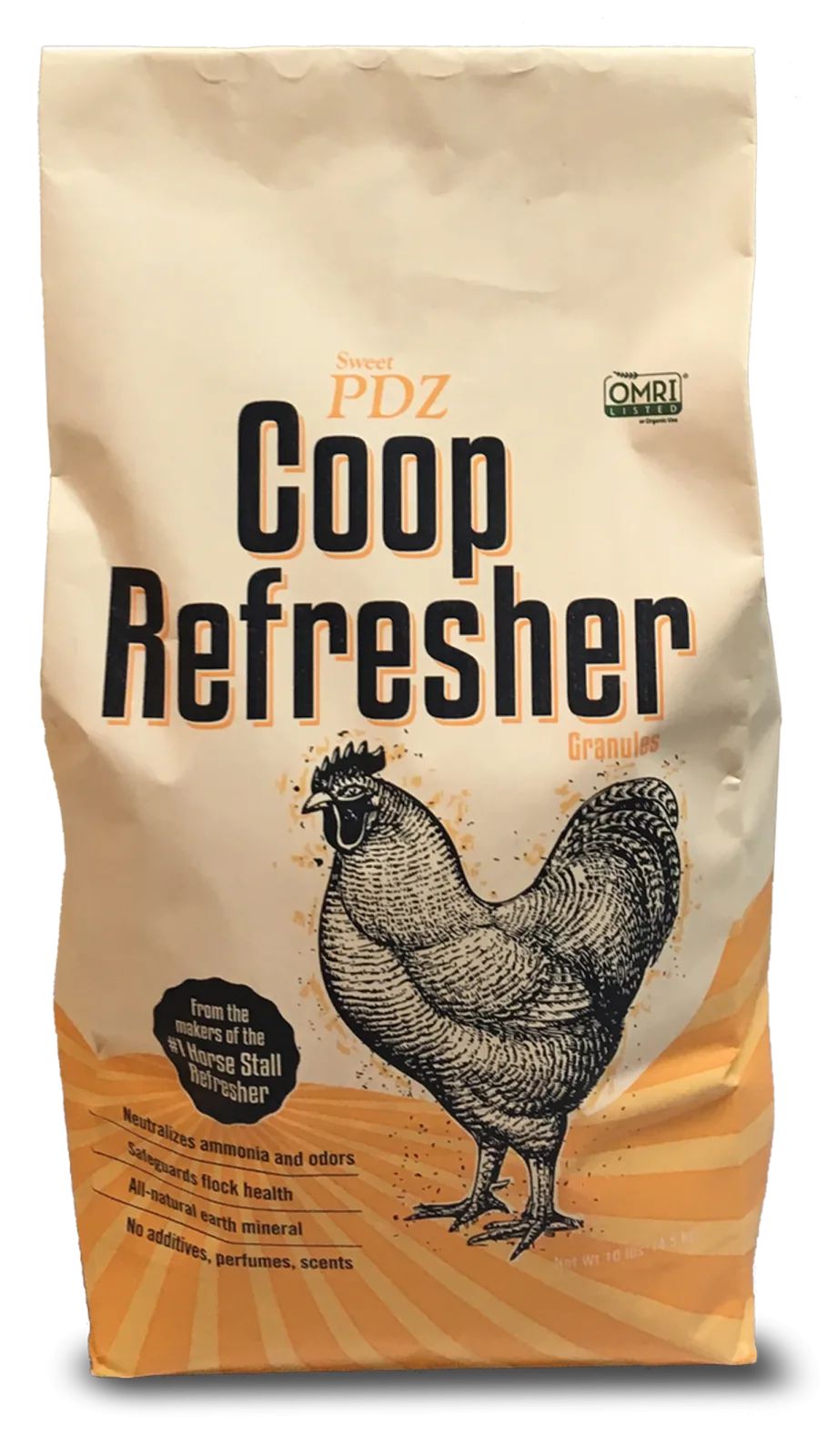 Sweet PDZ Coop Refresher 10 lb granular bag, front view