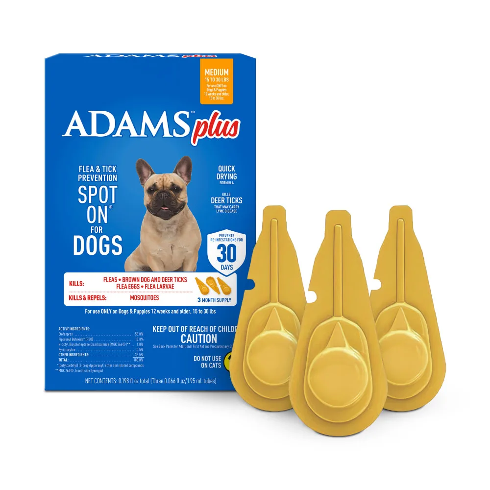 ADAMS Plus Flea & Tick Prevention Spot On for Dogs