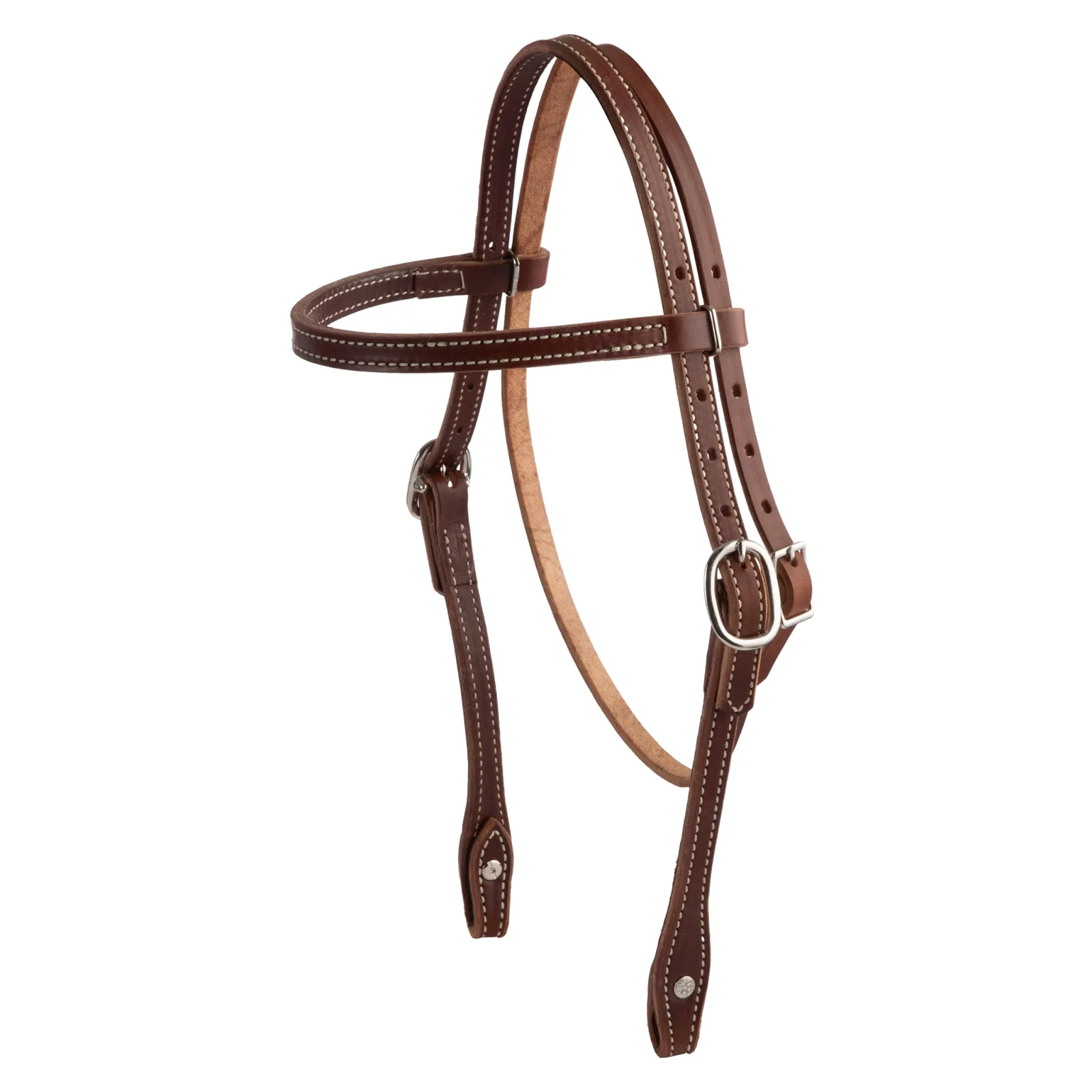 Weaver Leather Pony Doubled and Stitched Harness Leather Browband Headstall