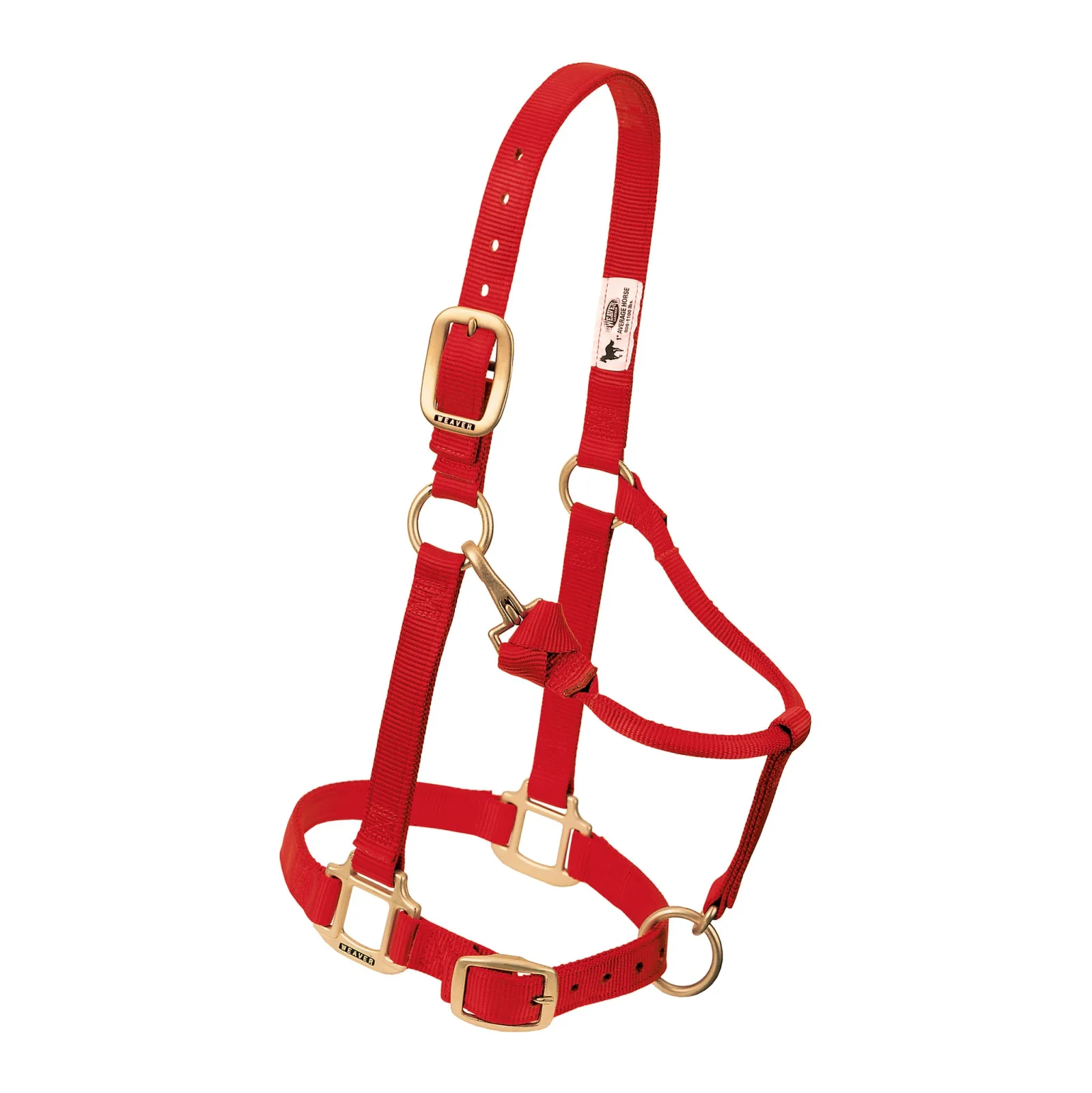 Weaver Leather Original Adjustable Chin and Throat Snap Halter, 3/4" in Red