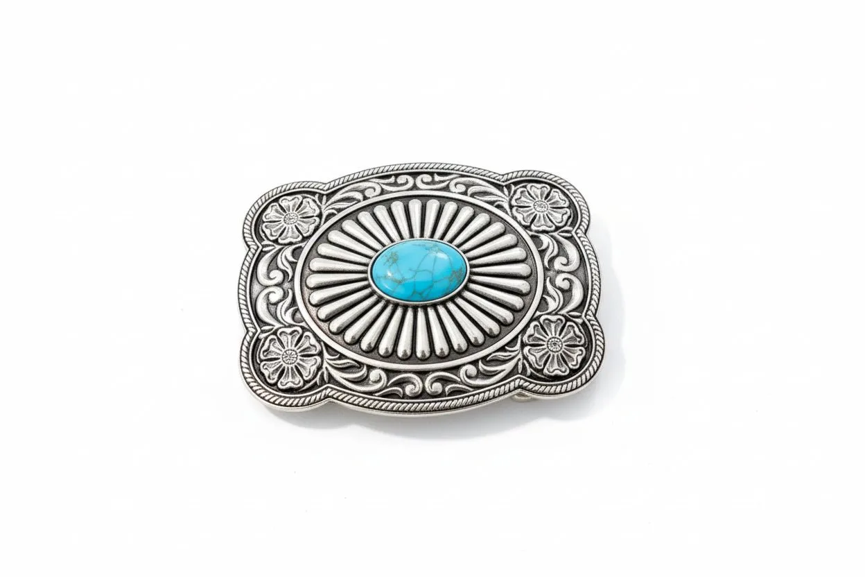 Blazin Roxx Turquoise Stone Fanned Buckle