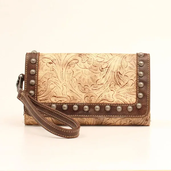 Blazin Roxx Women's Floral Embossed Clutch Wallet - Lydia Collection