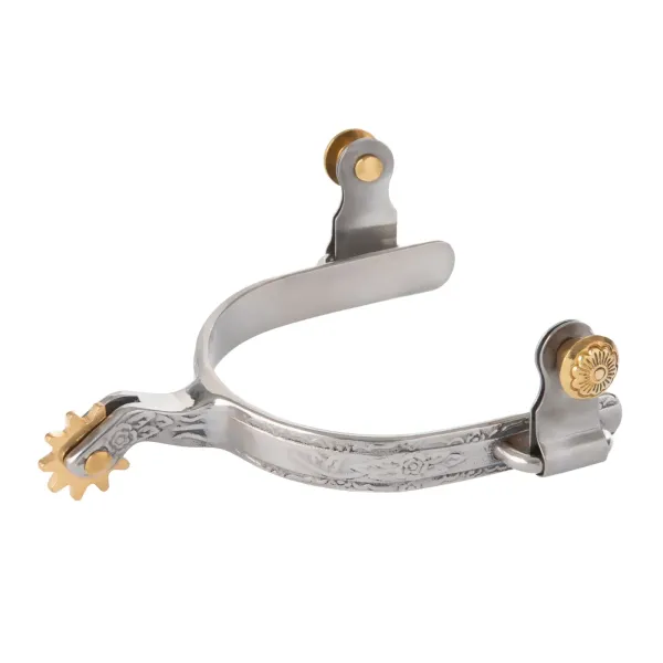 Ladies' Roping Spur with Engraved Band, 1-1/4" Shank