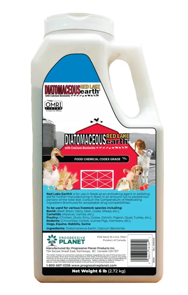 Red Lake Earth Diatomaceous Earth with Calcium Bentonite, 6 lb Jug
