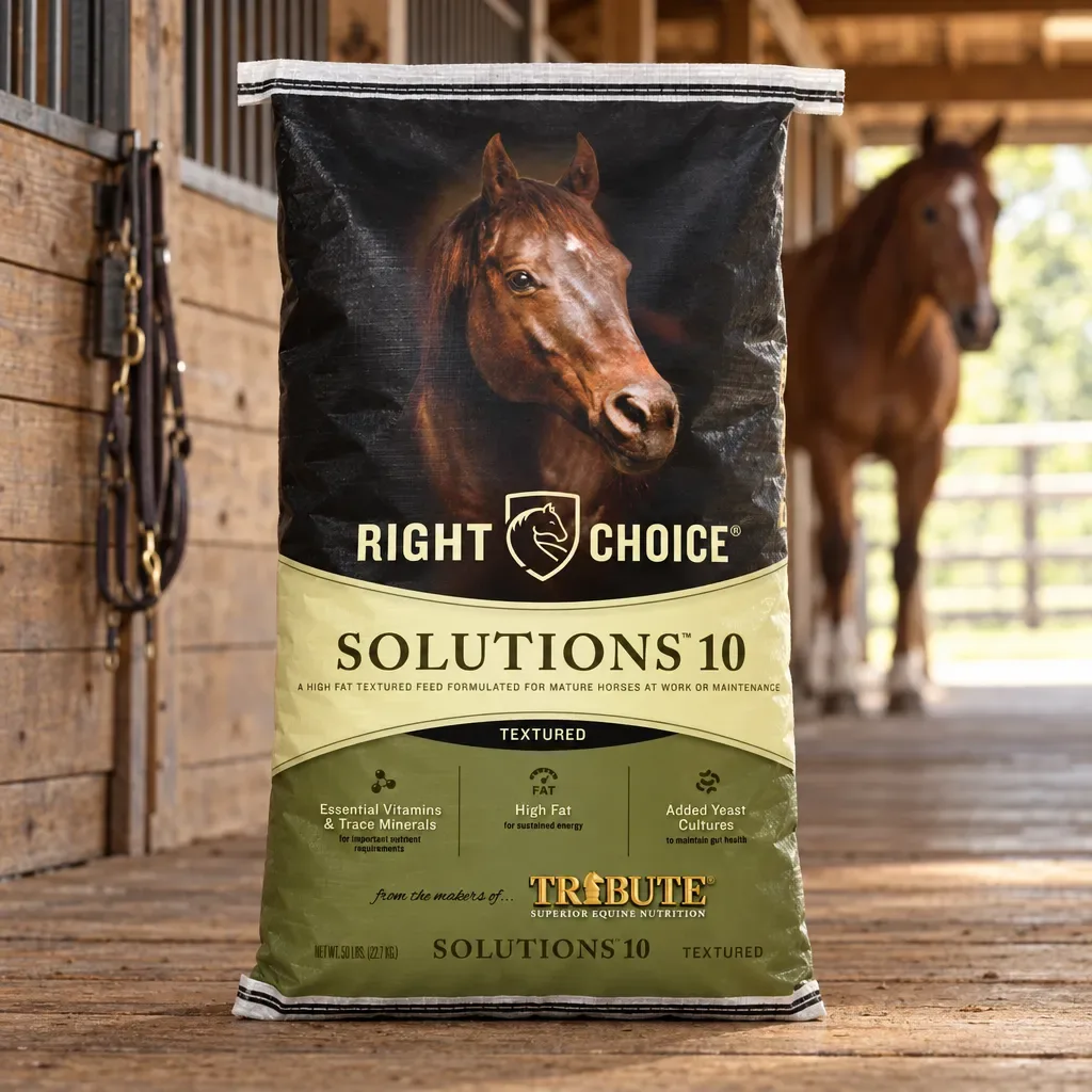 Right Choice Solutions 10 Textured feed package in a barn