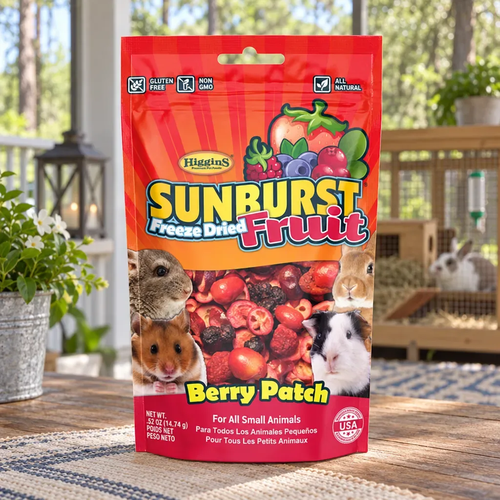 Higgins Sunburst Freeze-Dried Fruit, Berry Patch for Small Animals, .52 oz, rural Northwest Florida