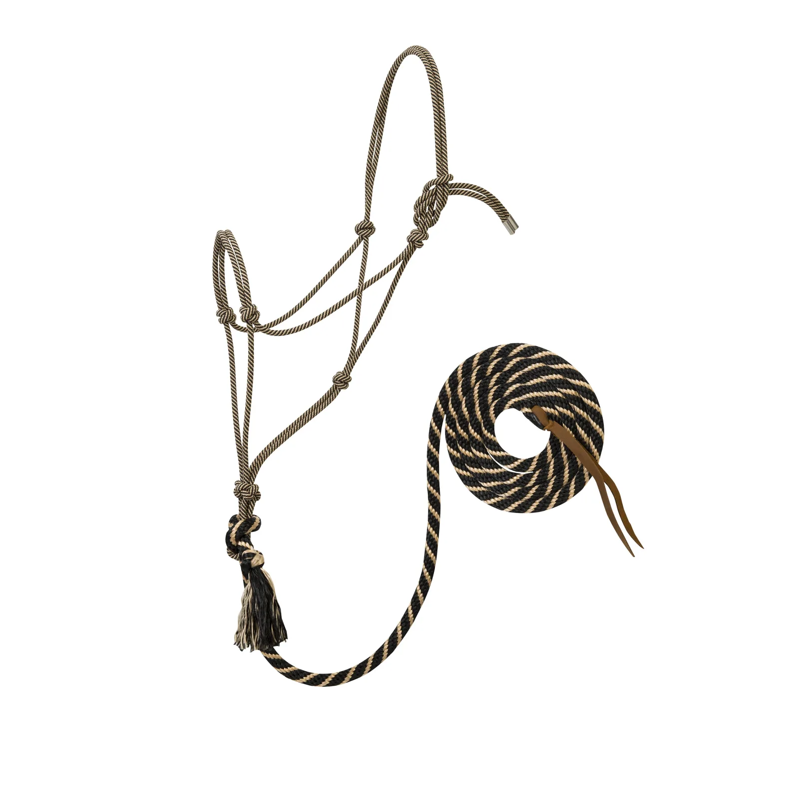 Weaver Leather Silvertip No. 95 Rope Halter with Lead in Black/Tan