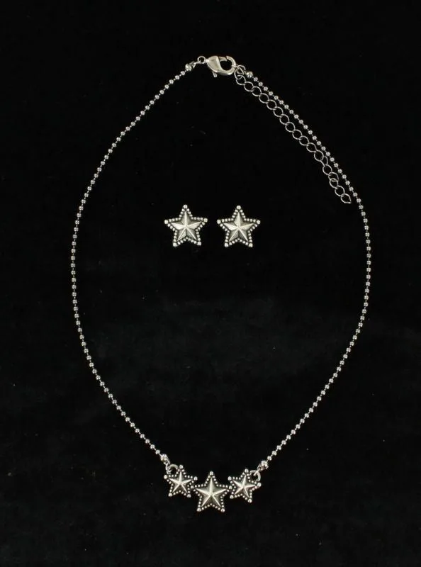 Blazin Roxx Beaded Edge Star Jewelry Set