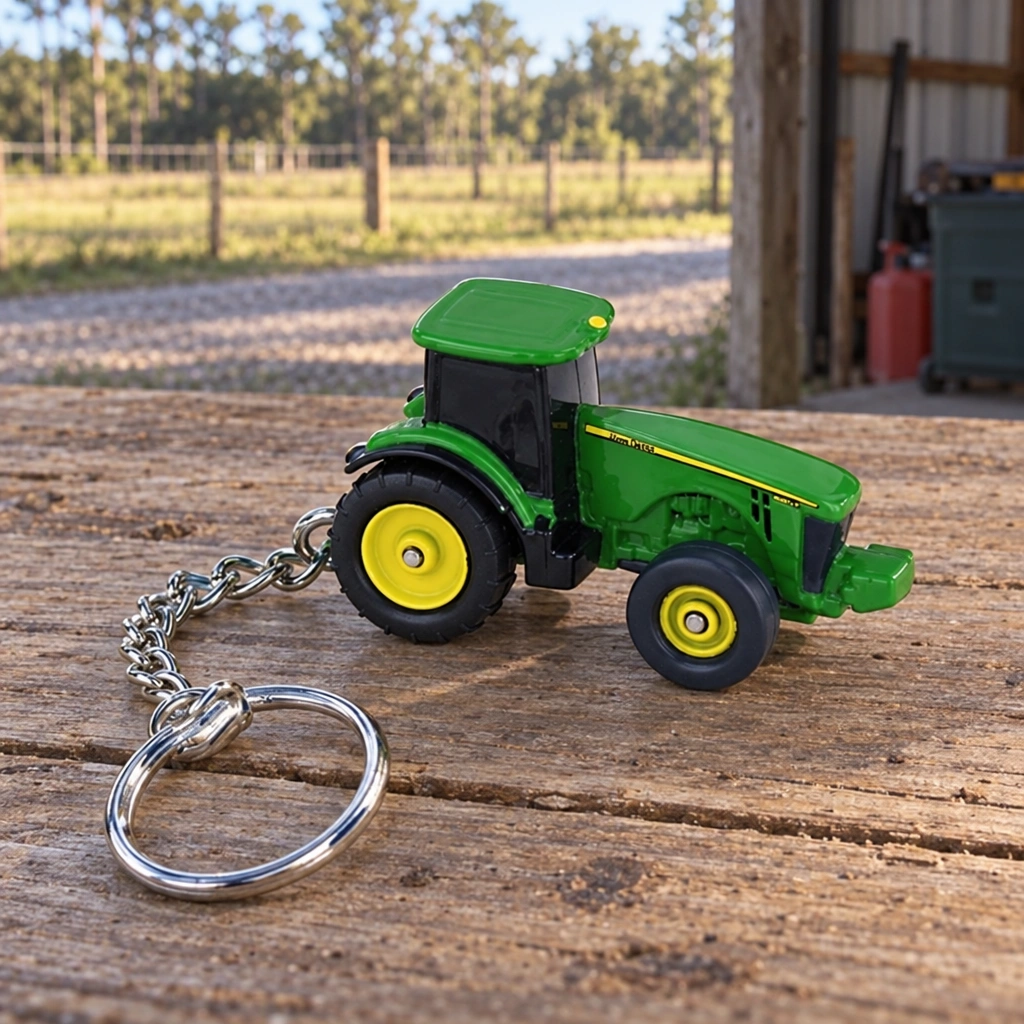 John Deere 8R Tractor Key Chain