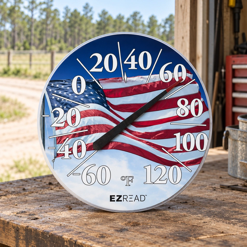 EZ Read American Flag Dial Thermometer 840-1221